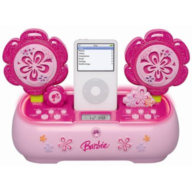 Ipod Iphone Audio System on Barbie Petal Sound System Vem Com Radio Am Fm Pode Carregar Um Ipod Ao