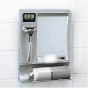 Fog-Free Shower Mirror with LED Light and Clock: espelho anti-embaçante com luzes de LED e relógio