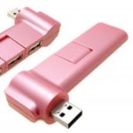4 Port USB Pink Revolving Hub   da Novelty