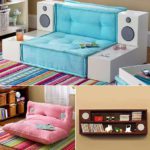 Sofá e Futon com caixa de som