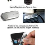 Promoção Cultural: Carregador para Veículos com encaixe USB, Suporte Magnético para Painel do Carro e  Protetor de Tela Avançado para iPod nano 3G