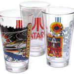 Conjunto com 4 copos com tema dos jogos da Atari