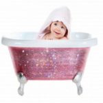 Banheira para bebê cravejada com cristais Swarovski by Lori Gardner
