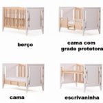 Berço modular da GRO Furniture: berço, cama e escrivaninha