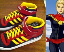 Tênis Adidas customizado “Capitão Marvel”
