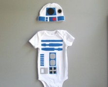 Body e gorro para bebês do R2D2