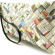 Bolsas feitas com jornal reciclável