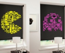 Cortinas/Blackout do Pac-Man, Invasores do Espaço e Cogumelo do Mario