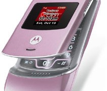 Motorola RAZR V3c: pink light