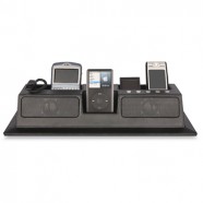 Set de alto falantes + dock para iPod + conector para MP3 player