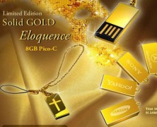 Edição limitada do usb drive  Pico-C – ouro 18 quilates